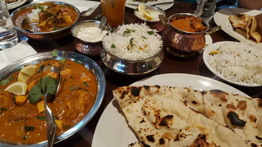 A table full of authentic Indian cuisine