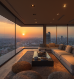 Luxurious apartment in Mexico City with sunset views and modern amenities.