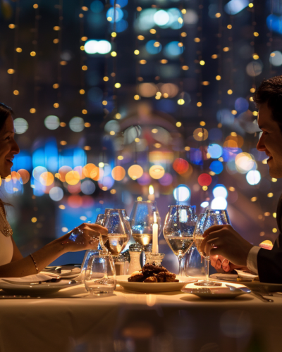A couple enjoys a romantic dinner at Ivoire, exemplifying the elegance of French dining in Mexico City's Polanco neighborhood.