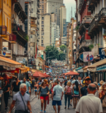 People from all over come to São Paulo's streets to taste Portuguese culinary traditions.