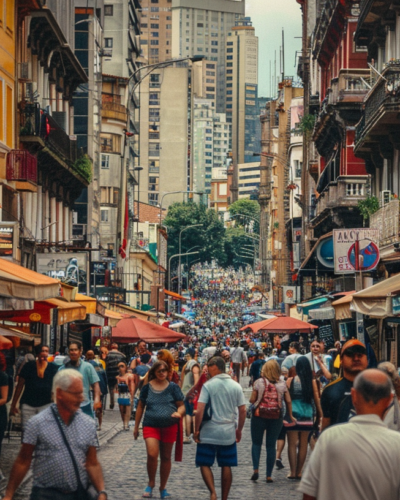 People from all over come to São Paulo's streets to taste Portuguese culinary traditions.