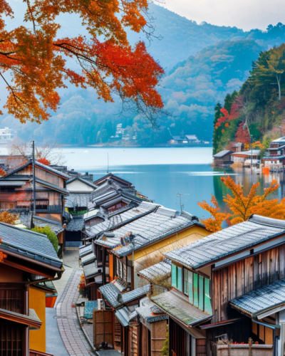 Scenic view of Arashiyama district.