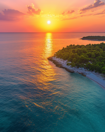 A serene sunset over the Brijuni Islands.