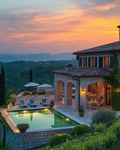Historic Croatian mansion in the countryside, converted into a luxury vacation rental.