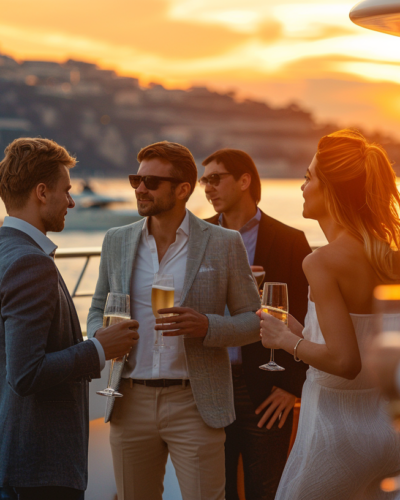 Monaco Networking: Sunset Talks on a Luxury Yacht. 