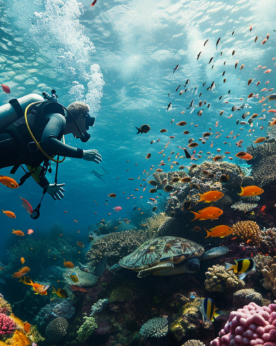 Scuba dive vibrant reefs and immerse in Tulum's rich cultural tapestry.