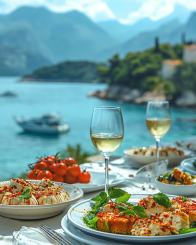 Savor exquisite Mediterranean cuisine with breathtaking sea views in Croatia.