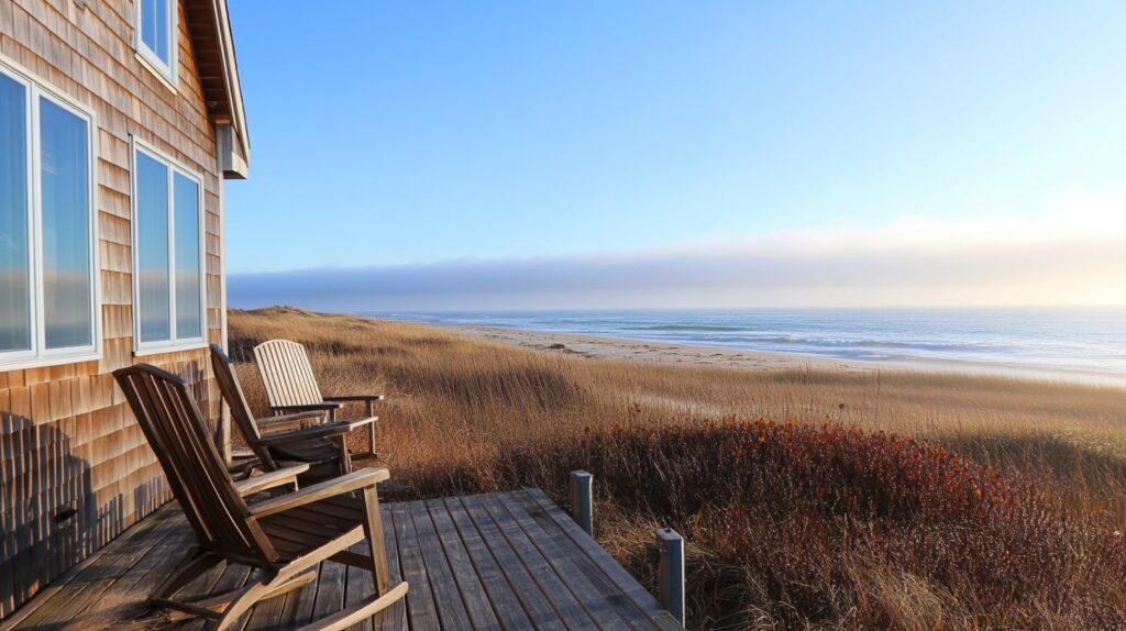 Ocean-facing North Truro Modern Vacation Home with modern wood design