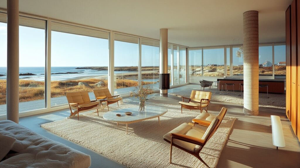 Interior of North Truro Modern Vacation Home with minimalist decor